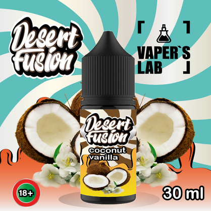 Фото сольова жижа для пода dessert fusion salt coconut vanilla 30 ml