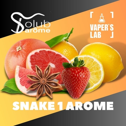 Фото, Відеоогляди на Натуральні ароматизатори для вейпа Solub Arome "SNAKE 1 AROME" (Полуниця лимон грейпфрут та аніс) 