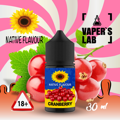 Фото сольова жижа для пода native flavour salt cranberry 30 ml