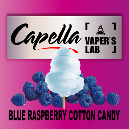 Фото на аромку Capella Blue Raspberry Cotton Candy Малиновая вата