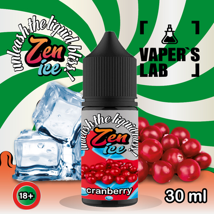 Фото сольова жижа top zen salt ice cranberry 30ml