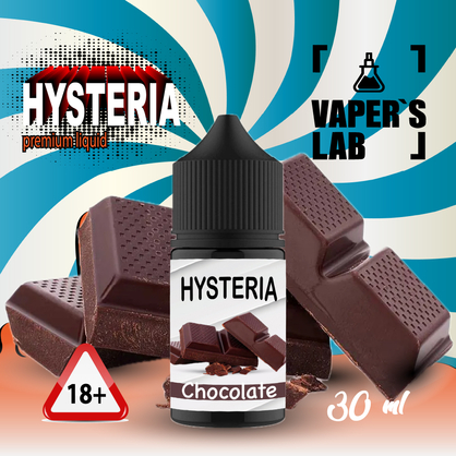 Фото, Видео на солевую жидкость Hysteria Salt "Chocolate" 30 ml