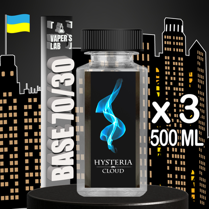 Фото, Видео Готовые базы для самозамеса Hysteria Наборы базы для электронных сигарет 500 мл 3 шт