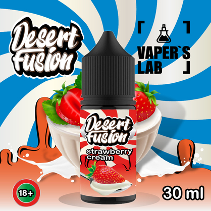 Фото сольова жижа top dessert fusion salt strawberry cream 30 ml