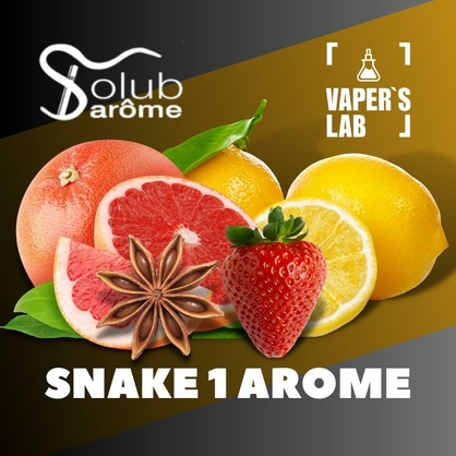 Фото, Видео, Ароматизатор для жижи Solub Arome "SNAKE 1 AROME" (Клубника лимон грейпфрут и анис) 