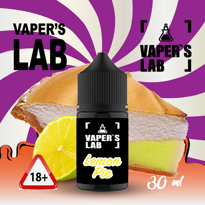 Фото, Видео на солевую жидкость для подов Vaper's LAB Salt "Lemon pie" 30 ml