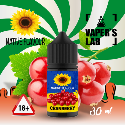 Фото сольова жижа для пода native flavour salt cranberry 30 ml