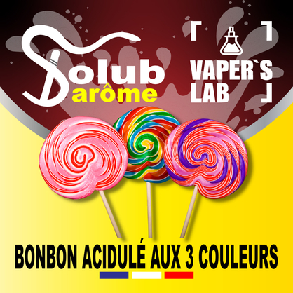 Фото, Відеоогляди на Ароматизатори для сольового нікотину Solub Arome "Bonbon acidulé aux 3 couleurs" (Цукерки-льодяники) 