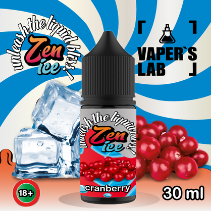 Фото солевая жидкость zen salt ice cranberry 30ml