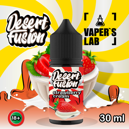 Фото сольова жижа top dessert fusion salt strawberry cream 30 ml